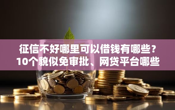 征信不好哪里可以借钱有哪些？10个貌似免审批、网贷平台哪些好下款合集