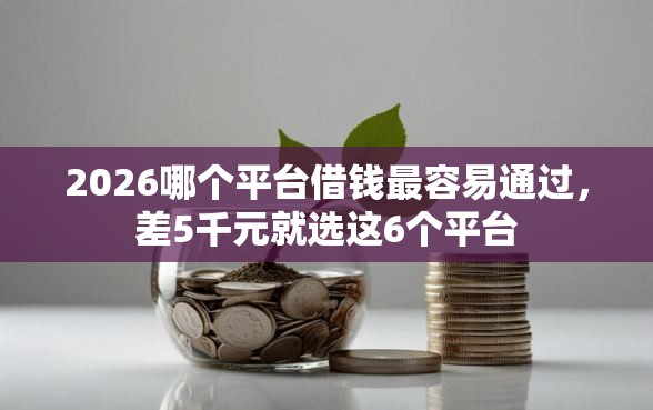 2026哪个平台借钱最容易通过，差5千元就选这6个平台
