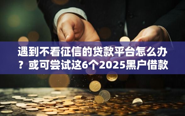 遇到不看征信的贷款平台怎么办？或可尝试这6个2025黑户借款必下口子