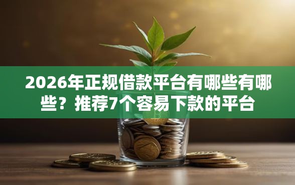 2026年正规借款平台有哪些有哪些？推荐7个容易下款的平台