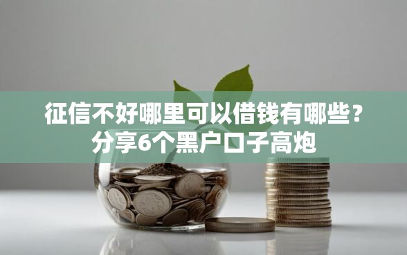 征信不好哪里可以借钱有哪些？分享6个黑户口子高炮