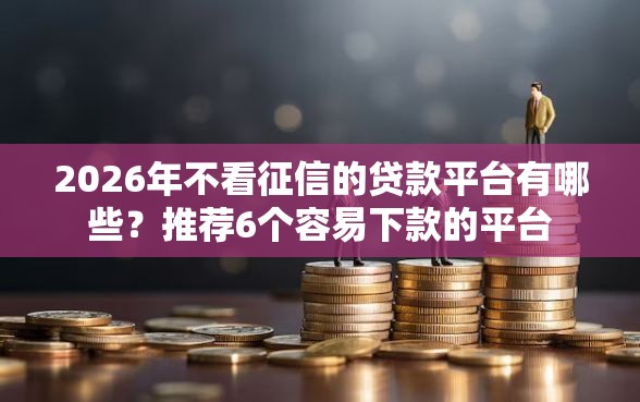 2026年不看征信的贷款平台有哪些？推荐6个容易下款的平台