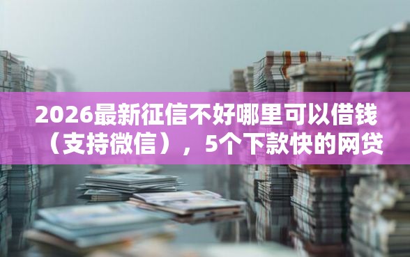 2026最新征信不好哪里可以借钱（支持微信），5个下款快的网贷平台无私分享