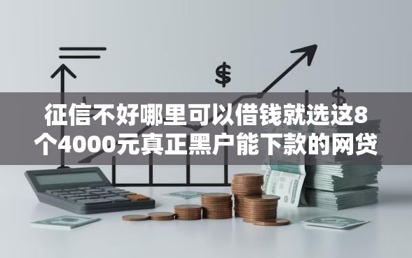 征信不好哪里可以借钱就选这8个4000元真正黑户能下款的网贷平台