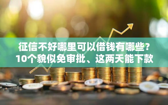 征信不好哪里可以借钱有哪些？10个貌似免审批、这两天能下款的软件合集