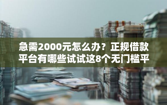 急需2000元怎么办?正规借款平台有哪些试试这8个无门槛平台 急需2000元怎么办?正规借款平台有哪些试试这8个无门槛平台