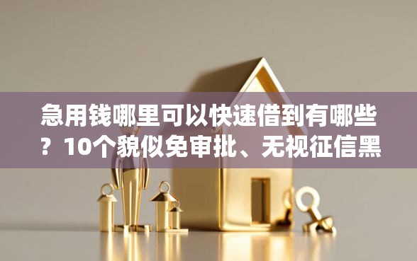 急用钱哪里可以快速借到有哪些?10个貌似免审批、无视征信黑白100%秒下网贷app合集 急用钱哪里可以快速借到有哪些?10个貌似免审批、无视征信黑白100%秒下网贷app合集