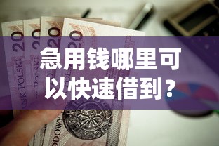 急用钱哪里可以快速借到？这5个17岁平台可以借钱值得一试