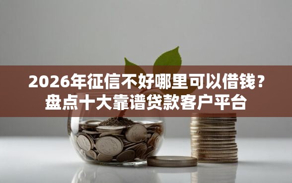 2026年征信不好哪里可以借钱？盘点十大靠谱贷款客户平台