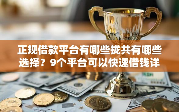 正规借款平台有哪些拢共有哪些选择？9个平台可以快速借钱详解