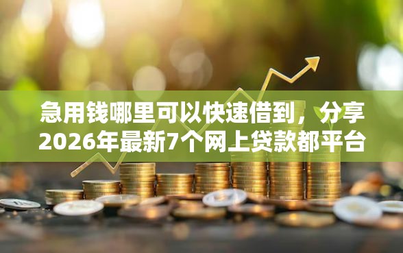 急用钱哪里可以快速借到，分享2026年最新7个网上贷款都平台
