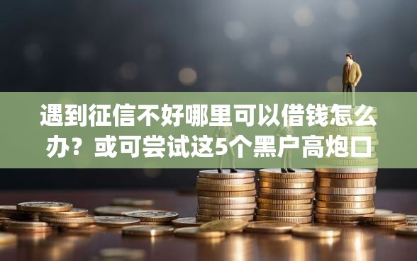 遇到征信不好哪里可以借钱怎么办？或可尝试这5个黑户高炮口子app下载