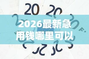 2026最新急用钱哪里可以快速借到，总结十个简单容易贷款平台！