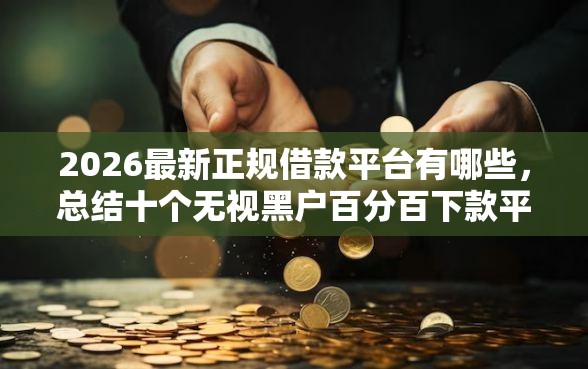 2026最新正规借款平台有哪些，总结十个无视黑户百分百下款平台！