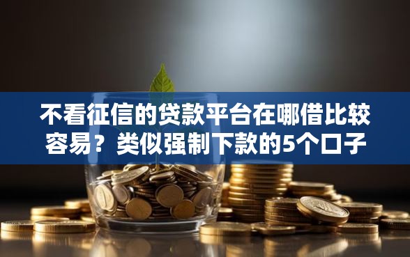 不看征信的贷款平台在哪借比较容易？类似强制下款的5个口子参考