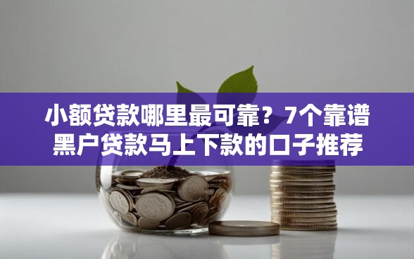小额贷款哪里最可靠？7个靠谱黑户贷款马上下款的口子推荐