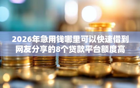 2026年急用钱哪里可以快速借到网友分享的8个贷款平台额度高利息低我觉得不错! 2026年急用钱哪里可以快速借到网友分享的8个贷款平台额度高利息低我觉得不错!