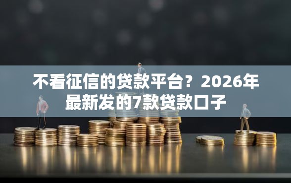 不看征信的贷款平台?2026年最新发的7款贷款口子 不看征信的贷款平台?2026年最新发的7款贷款口子