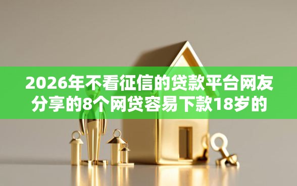 2026年不看征信的贷款平台网友分享的8个网贷容易下款18岁的平台我觉得不错！