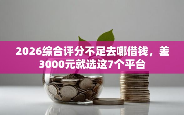 2026综合评分不足去哪借钱，差3000元就选这7个平台