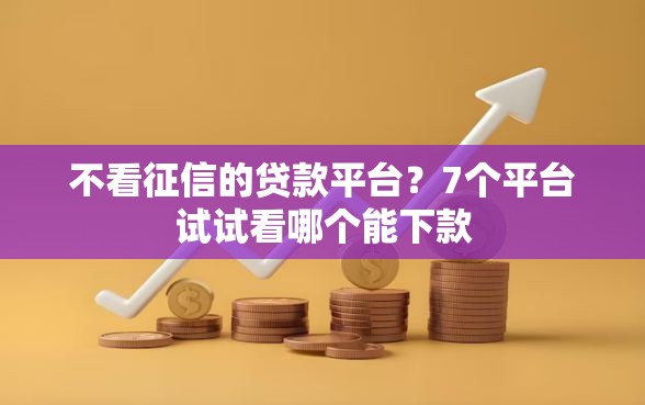 不看征信的贷款平台？7个平台试试看哪个能下款