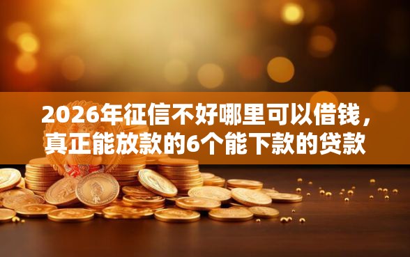 2026年征信不好哪里可以借钱，真正能放款的6个能下款的贷款平台推荐