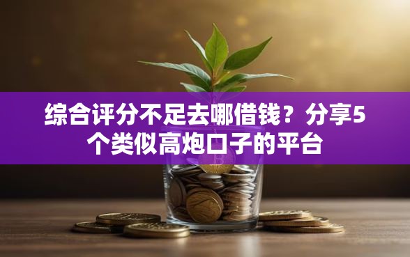 综合评分不足去哪借钱？分享5个类似高炮口子的平台