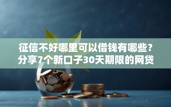 征信不好哪里可以借钱有哪些？分享7个新口子30天期限的网贷