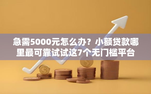 急需5000元怎么办？小额贷款哪里最可靠试试这7个无门槛平台