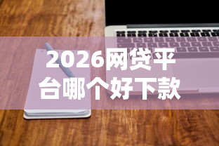 2026网贷平台哪个好下款，差20000元就选这5个平台