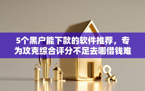 5个黑户能下款的软件推荐，专为攻克综合评分不足去哪借钱难题