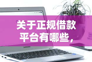 关于正规借款平台有哪些，推荐8个借款软件不看征信放款快给你