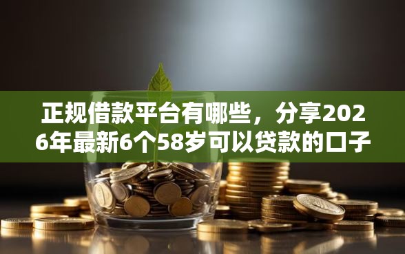 正规借款平台有哪些，分享2026年最新6个58岁可以贷款的口子