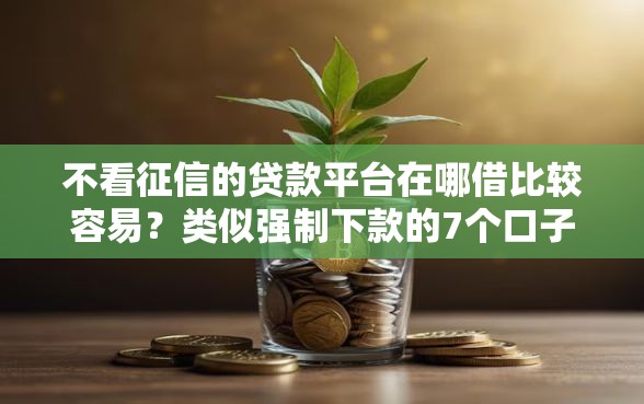不看征信的贷款平台在哪借比较容易？类似强制下款的7个口子参考