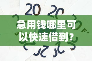 急用钱哪里可以快速借到？看看这6个网上贷款平台怎么样