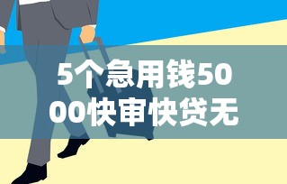5个急用钱5000快审快贷无需征信口子推荐，专为攻克网贷平台哪个好下款难题