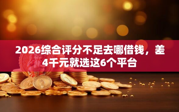 2026综合评分不足去哪借钱，差4千元就选这6个平台
