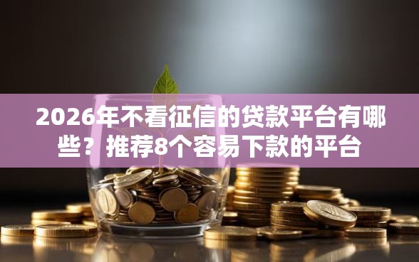 2026年不看征信的贷款平台有哪些？推荐8个容易下款的平台