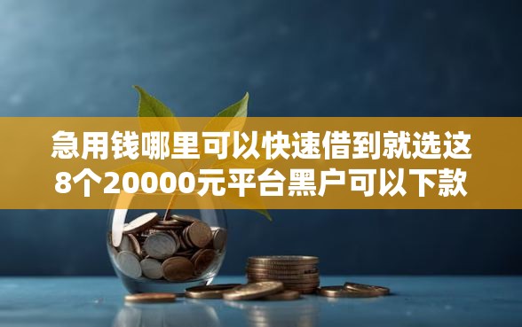 急用钱哪里可以快速借到就选这8个20000元平台黑户可以下款的那种 急用钱哪里可以快速借到就选这8个20000元平台黑户可以下款的那种
