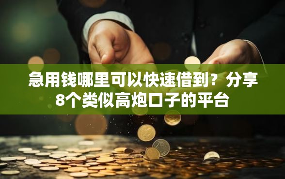 急用钱哪里可以快速借到？分享8个类似高炮口子的平台