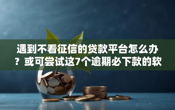 遇到不看征信的贷款平台怎么办？或可尝试这7个逾期必下款的软件