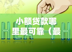 小额贷款哪里最可靠（最新发布！）6个分期贷款平台好