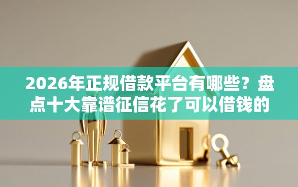 2026年正规借款平台有哪些？盘点十大靠谱征信花了可以借钱的网贷平台