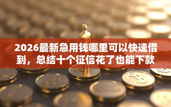 2026最新急用钱哪里可以快速借到，总结十个征信花了也能下款的平台！