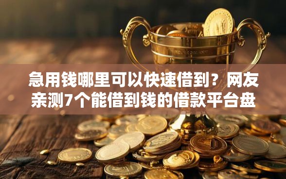 急用钱哪里可以快速借到？网友亲测7个能借到钱的借款平台盘点