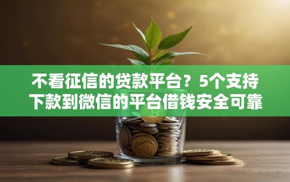 不看征信的贷款平台？5个支持下款到微信的平台借钱安全可靠