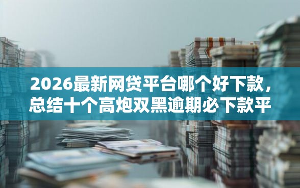 2026最新网贷平台哪个好下款，总结十个高炮双黑逾期必下款平台！