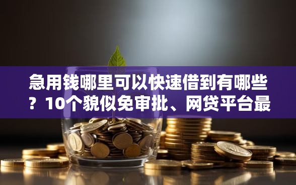 急用钱哪里可以快速借到有哪些？10个貌似免审批、网贷平台最好下款合集