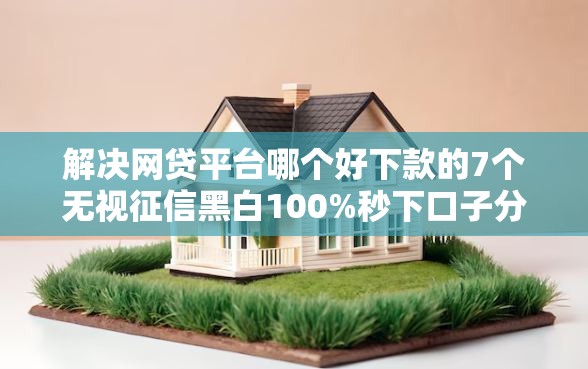 解决网贷平台哪个好下款的7个无视征信黑白100%秒下口子分享