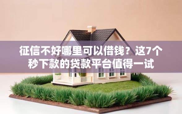 征信不好哪里可以借钱？这7个秒下款的贷款平台值得一试